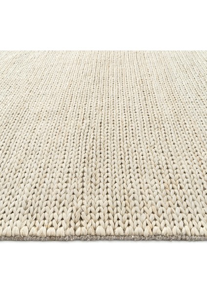 Cherry Beyaz Naturel Rustik Jüt Halı El Dokuma Örgü Hasır Halı Vintage Sisal Jüt Kilim