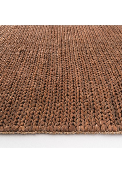 Cherry Brown Doğal Jüt Halı El Dokuma Hasır Halı Dekoratif Jüt Örgü Halı