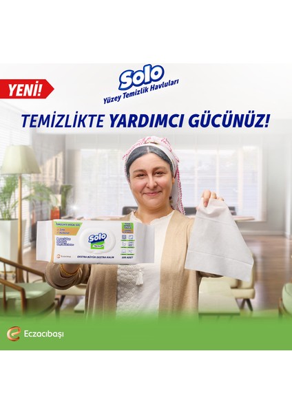 Temizlikte Doğal Güç Beyaz Sabun Ferahlığı Yüzey Temizlik Havlusu 4'lü 400 Yaprak