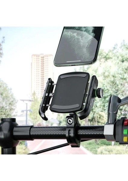 Motosiklet Bisiklet Telefon Tutucu Gidon ve Ayna Bağlantılı Motor Tutacağı Scooter 12-24W Hızlı Şarj indirimleri