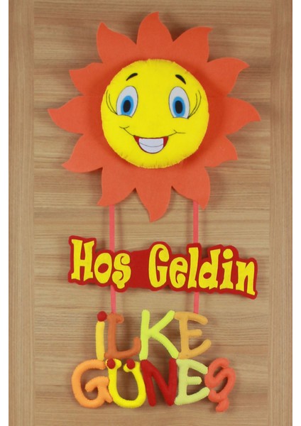 Ilke Güneş Isimli Hoşgeldin Güneş Bebek Kapı Süsü