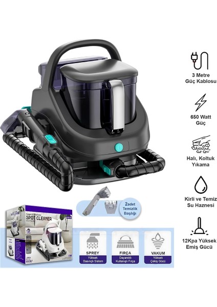 650W Halı, Koltuk Yıkama ve Araç Içi Leke Temizleme Makinesi Yeni