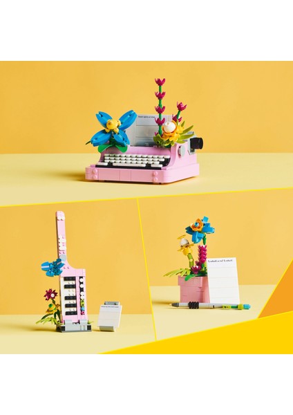® Creator 3’ü 1 Arada Çiçekli Daktilo 31169 - 8 Yaş & Üzeri Çocuklar için Yaratıcı Oyuncak Yapım Seti (363 Parça)