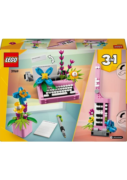 ® Creator 3’ü 1 Arada Çiçekli Daktilo 31169 - 8 Yaş & Üzeri Çocuklar için Yaratıcı Oyuncak Yapım Seti (363 Parça)
