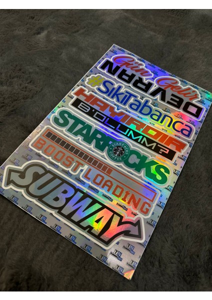 Renkli Hologram Arka Cam Yazısı Sticker Etiket 6'lı Araba Gün Gelir Devran Döner fiyatları