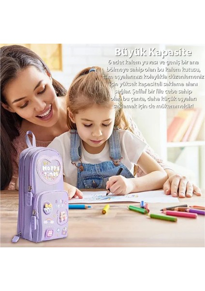 Mefa Ös Kawaii Büyük Kapasiteli Tuval Kalem Çantası Kızlar Için Kılıf Tutucu Kalem Kutus fırsatları