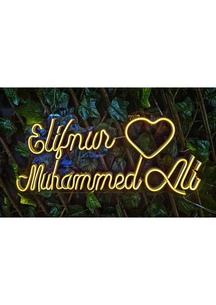 Cizgineon Kişiye Özel Işıklı Neon LED Günışığı Duvar Dekarasyon 40*65 cm