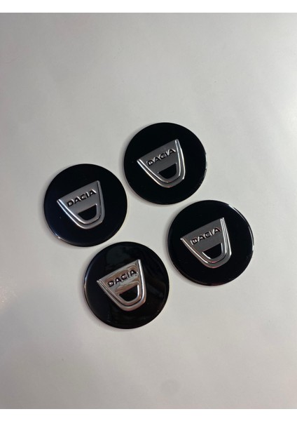 Dacia Jant Logo Yapıştırma Etiket Amblem Siyah 4 Adet 60MM