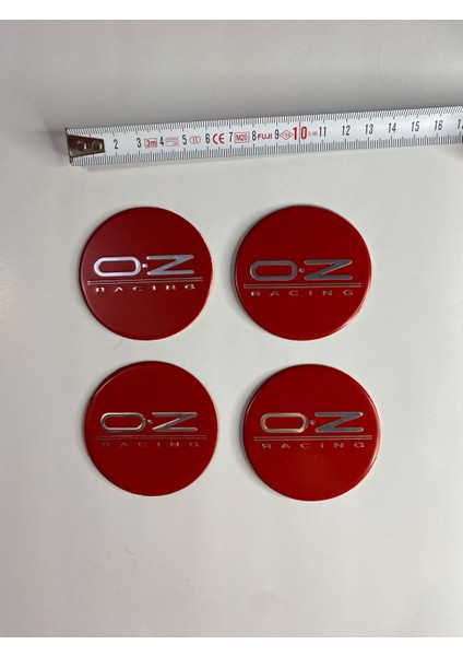 Racing Jant Logo Yapıştırma Etiket Amblem Karbon-Kırmızı 60MM