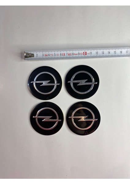 Opel Jant Logo Yapıştırma Etiket Amblem Siyah 4 Adet 60MM