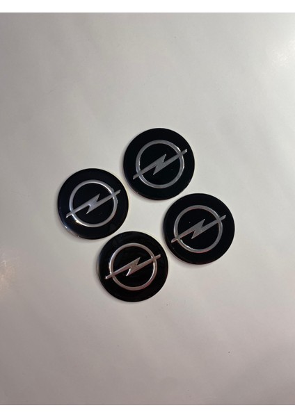 Opel Jant Logo Yapıştırma Etiket Amblem Siyah 4 Adet 60MM