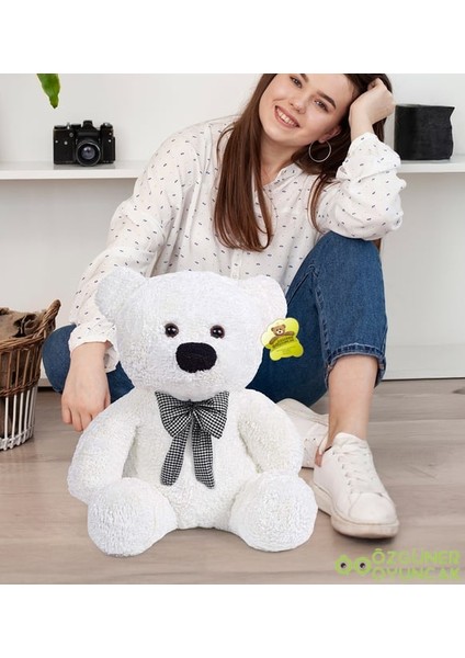 Ayıcı Oyuncak Oturan Peluş Ayıcık Papyonlu – Yumuşak ve Sevimli Hediyelik Ayı