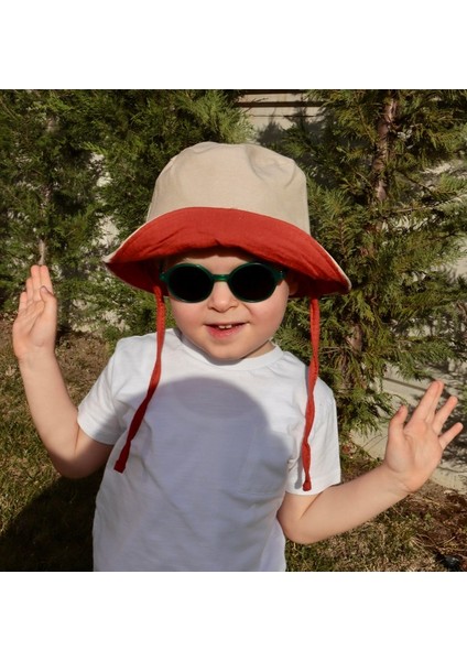 Çift Taraflı Bucket Çocuk Şapka Uv Güneş Korumalı