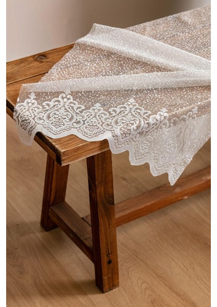 Kullanıma Hazır Ekru Renk Calisto Desen (1x2.5) Orta Pile Tül Perde modelleri