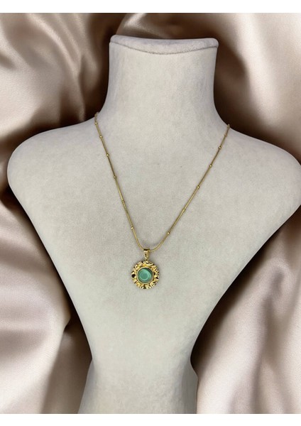 Çelik Vintage Taşlı Kadın Kolye modelleri