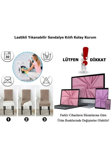 Jakarli Sandalye Örtüsü Çubuk Desen Yüksek Esnekli Sandalye Kılıfı( 6 Adet)