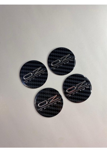 Racing Jant Logo Yapıştırma Etiket Amblem Karbon-Kırmızı 60MM