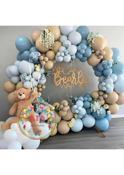 Doğum Günü Konsepti *derin Okyanus*deniz Kumu*fırtına Mavisi* 100 Lü Balon Zinciri Parti Seti