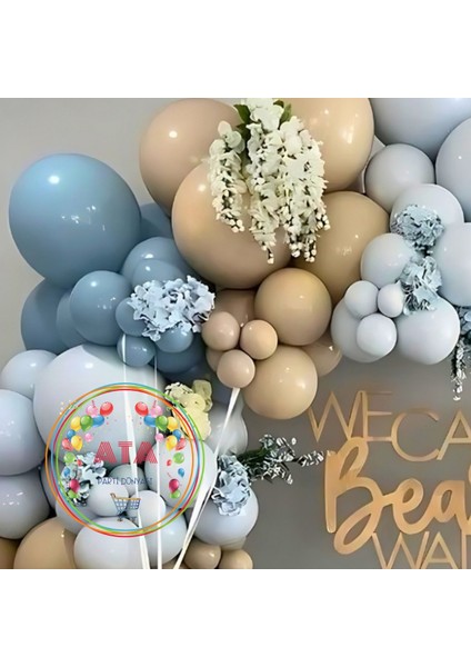 Doğum Günü Konsepti *derin Okyanus*deniz Kumu*fırtına Mavisi* 100 Lü Balon Zinciri Parti Seti