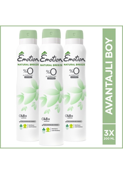 Natural Breeze Kadın Deodorant 3X200 ml