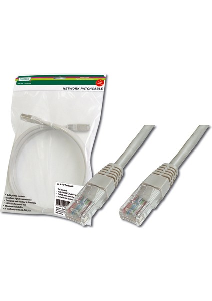 Digitus DK-1511-015 1.5 mt CAT5E AWG26/7 U/utp Gri Patch Cord Kablo