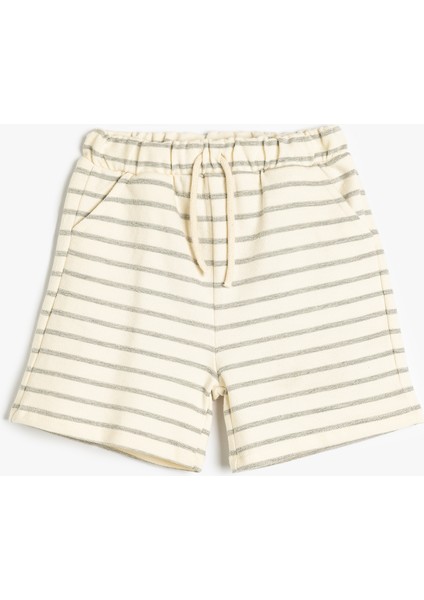 Şort Beli Bağlamalı Cep Detaylı Pamuklu