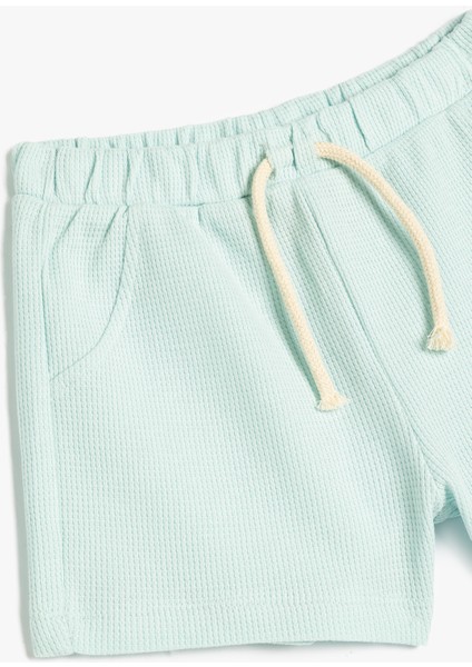 Beli Bağcıklı Pamuklu Cep Detaylı Basic Şort modelleri