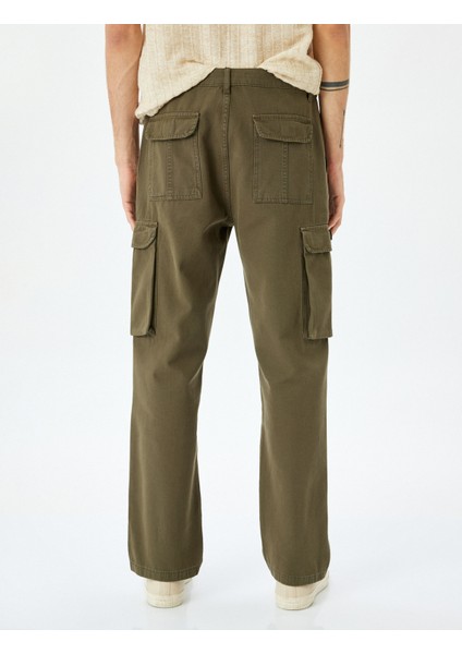 Normal Bel Pamuklu Düğmeli Kargo Cepli Pantolon fırsatları