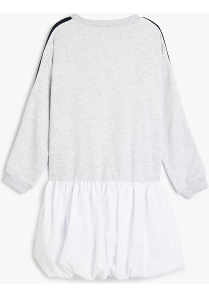 Bisiklet Yaka Uzun Kollu Sweat Elbise