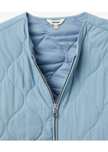 Cepli Fermuarlı Oversize Kapitone Mont