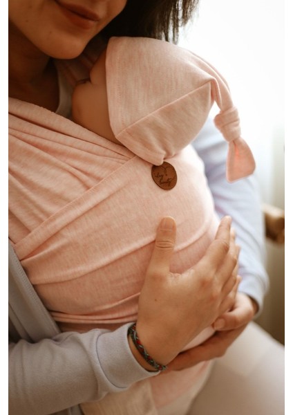Premium Birinci Sınıf Pamuklu Esnek Wrap Sling Soft Pembe (Babywearinge Özel Üretim Kumaş)
