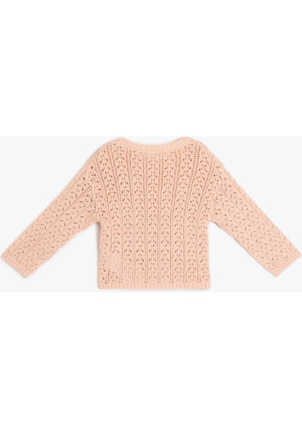 Fiyonk Detaylı Ajurlu Bisiklet Yaka Uzun Kollu Triko Kazak fiyatları