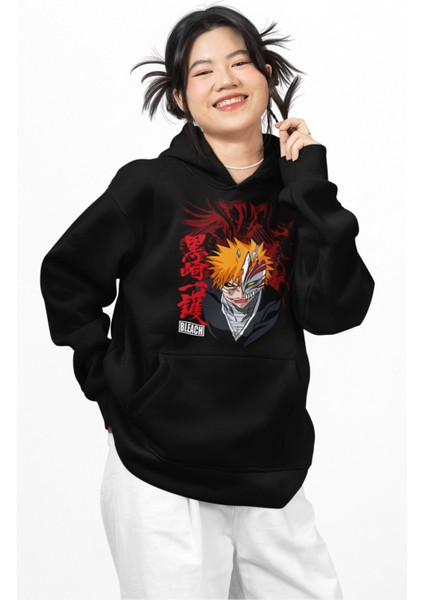 Bleach Ichigo Baskılı Kapüşonlu Sweatshirt, Unisex Oversize Anime Baskılı Hoodie modelleri