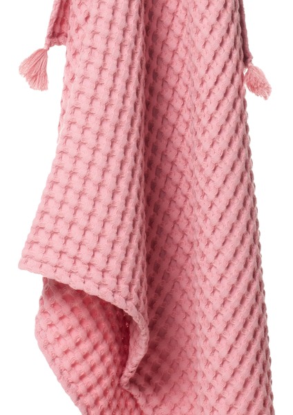 100% Pamuk Bebek Kalın Waffle Pike Örtüsü -90X120CM - Pembe fiyatları