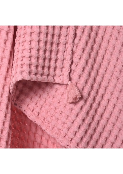 100% Pamuk Bebek Kalın Waffle Pike Örtüsü -90X120CM - Pembe modelleri