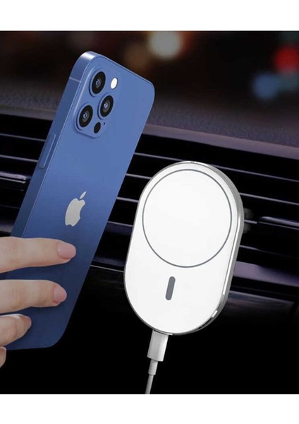 15W Magsafe Apple iPhone 11-12-13-14-15-16PRO-PRO Max Uyumlu Magnetic Wireless Universal Araç Telefon Tutucu