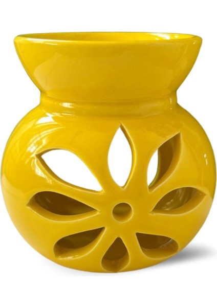 Lotus Motifli Seramik Buhurdanlık