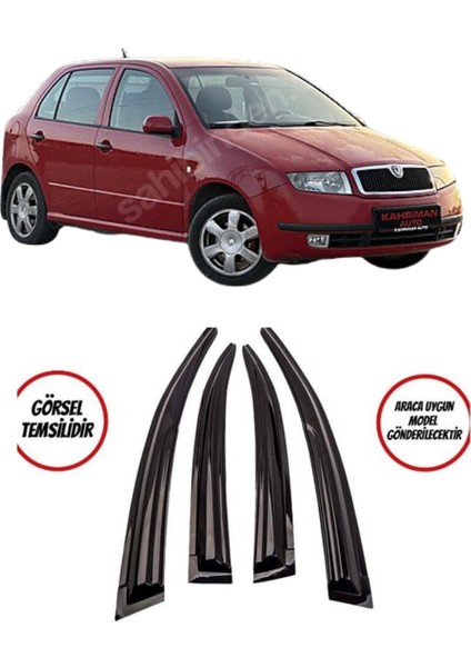 Skoda Fabia 2005 Oto Cam Rüzgarlık 4lü Takım