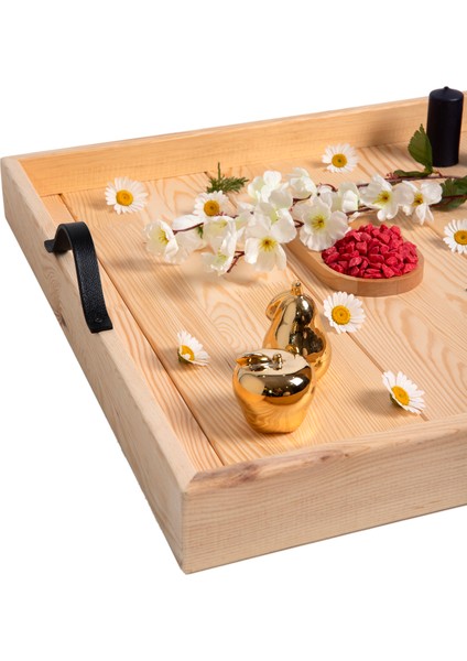 Dekoratif Tepsi - Sunumluk Tepsi - 60X60CM - Massih Çam Ahşap indirimleri