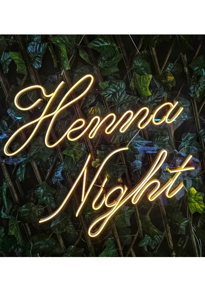 Cizgineon Henna Night Işıklı Neon LED Duvar Dekarasyonu 45*60 CM