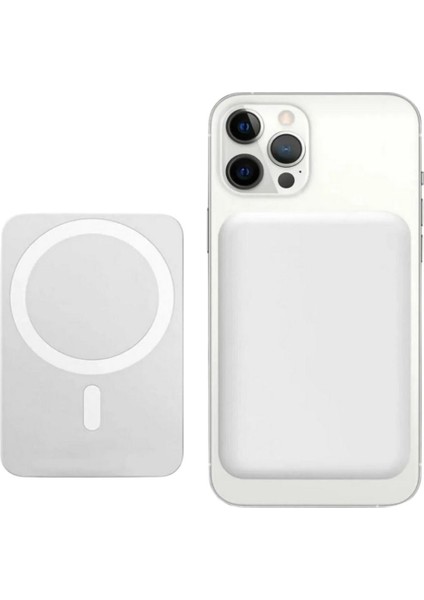 Magsafe 5000 Mah Powerbank Kablosuz Şarj Cihazı iPhone Uyumlu Wireless Şarj