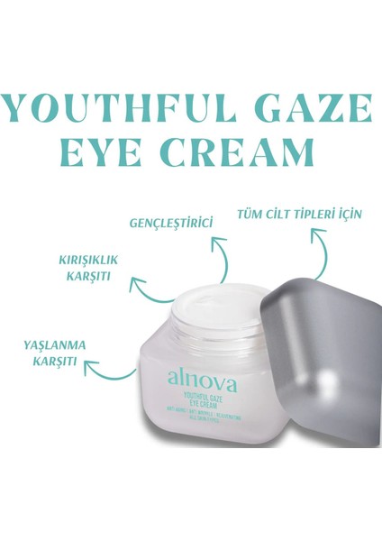 Niacinamide & Hyaluronic Acid İçeren Kırışık Karışıtı Göz Kremi - Youthful Gaze Eye Cream