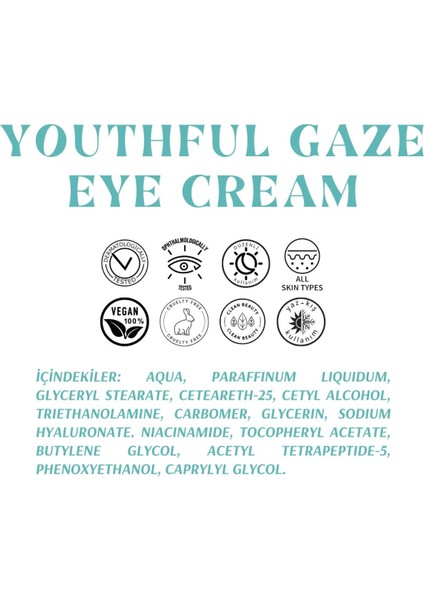 Niacinamide & Hyaluronic Acid İçeren Kırışık Karışıtı Göz Kremi - Youthful Gaze Eye Cream