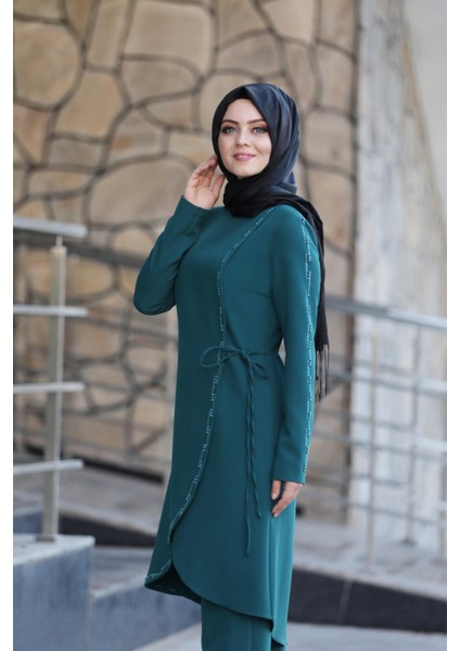 Boncuk Işlemeli Takım Mdc 5434 Petrol