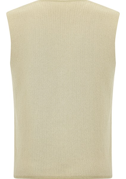 V Yaka Pamuklu Kaşmirli Triko Yelek fiyatları