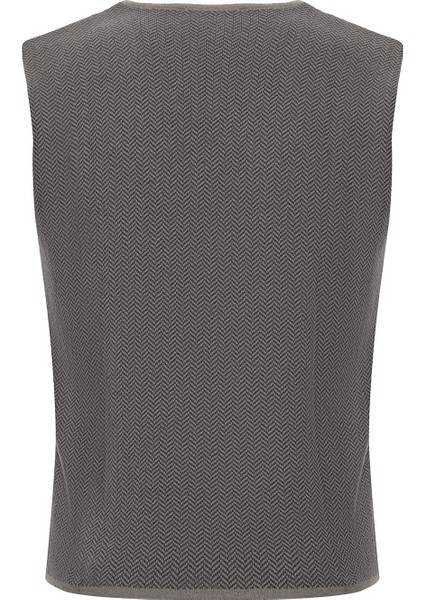 V Yaka Pamuklu Kaşmirli Triko Yelek fiyatları