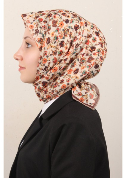 Pamuklu Soft Eşarp 4161-15 Kahverengi