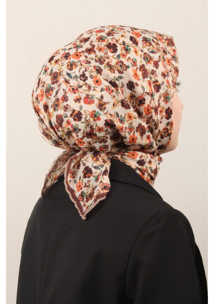Pamuklu Soft Eşarp 4161-15 Kahverengi