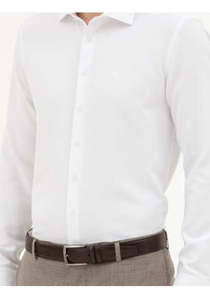 Erkek Beyaz Slim Fit Uzun Kollu Gömlek 50282961-VR013