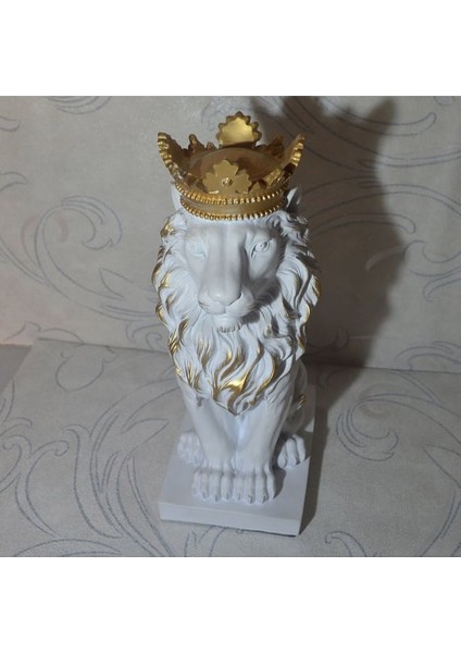 Beyaz Aslan Kral Heykeli Biblo modelleri